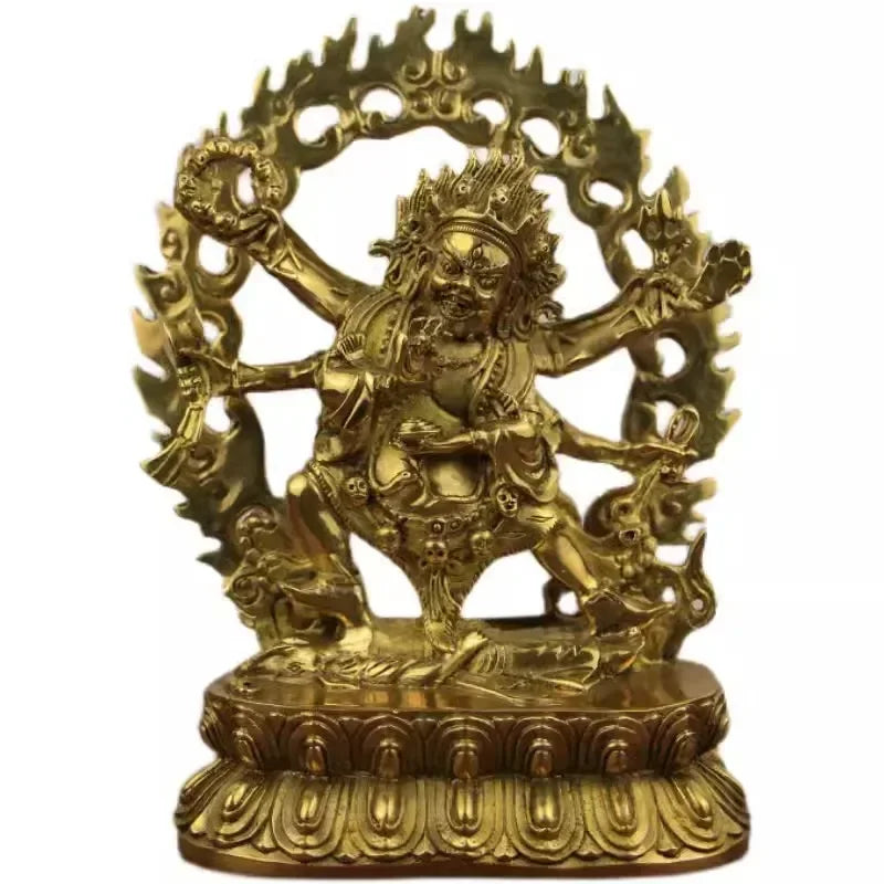 Feng Shui Six-Armed Maha Gala Buddha – God of Fortune Statue in Copper
