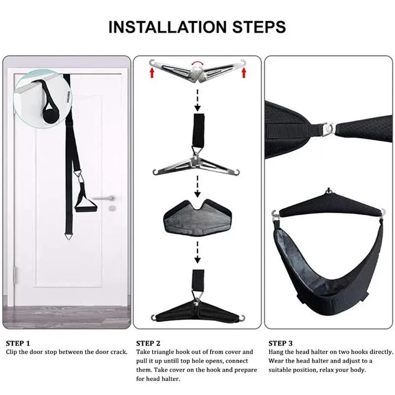 Portable Cervical Traction Device | Neck Stretcher Strap for Spine Relief & Posture Support