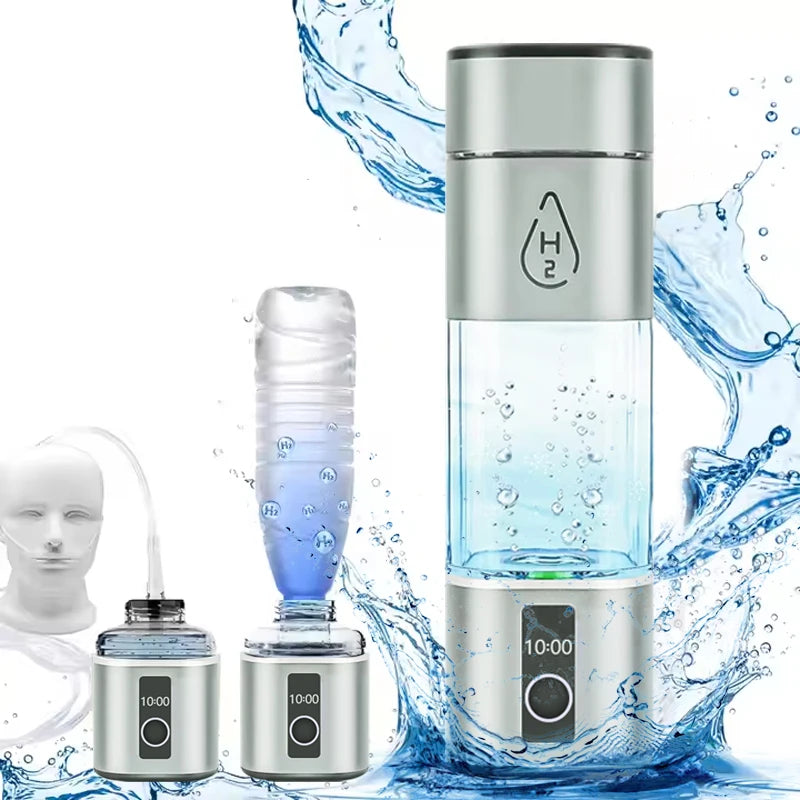 Hydrogen Rich Water Generator Bottle –  Dual-Chamber H₂ Ionizer & Inhalation Device