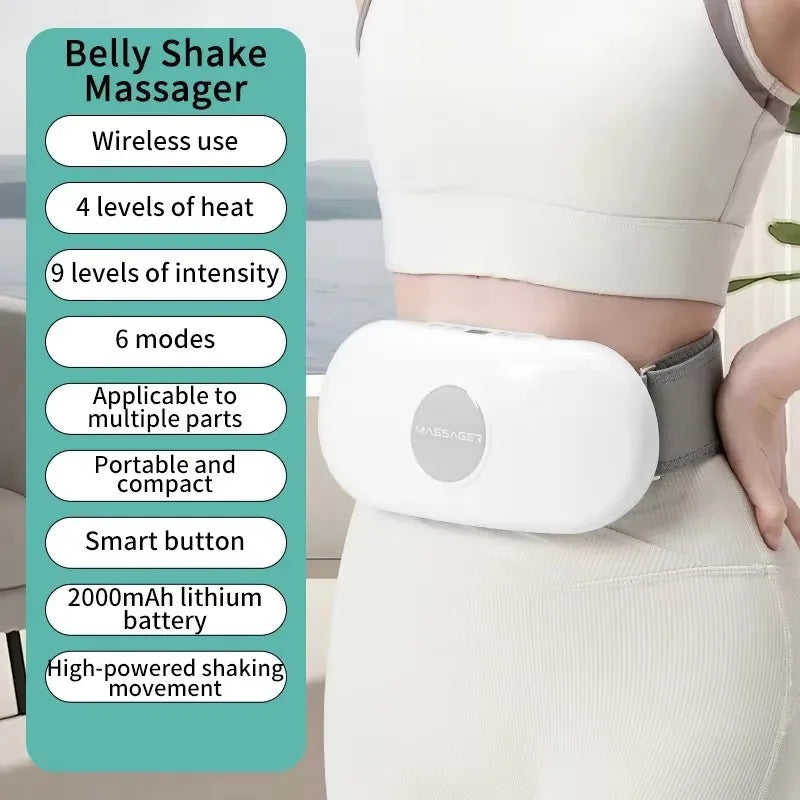 Wireless Abdominal Vibration Massager – Multi-Mode Belly Fat Massage Device with Timer & Deep Tissue Relaxation