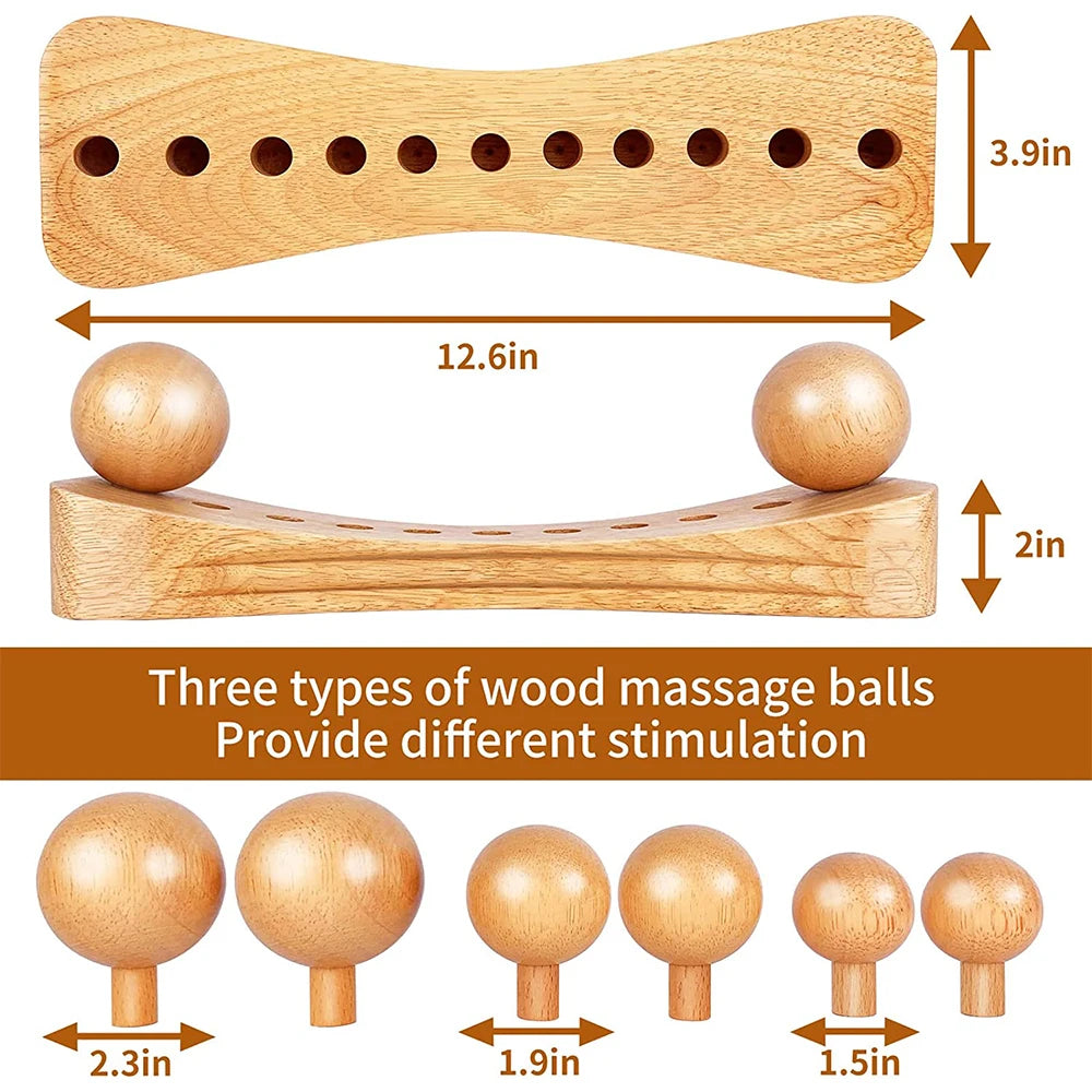 Psoas Muscle Release & Wood Therapy Massage Tool – Trigger Point Massager for Back, Neck, Hips & Hip Flexor Pain Relief