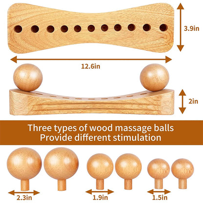 Psoas Muscle Release & Wood Therapy Massage Tool – Trigger Point Massager for Back, Neck, Hips & Hip Flexor Pain Relief