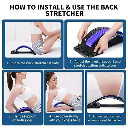 Magnetic Back Stretcher & Lumbar Support Massager for Spine Alignment and Pain Relief