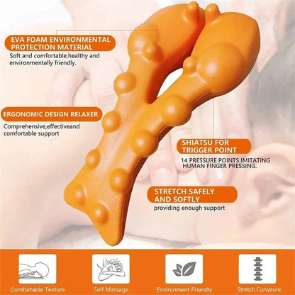 Cervical Traction Device Neck Stretcher & Trigger Point Massager for Neck and Shoulder Pain Relief