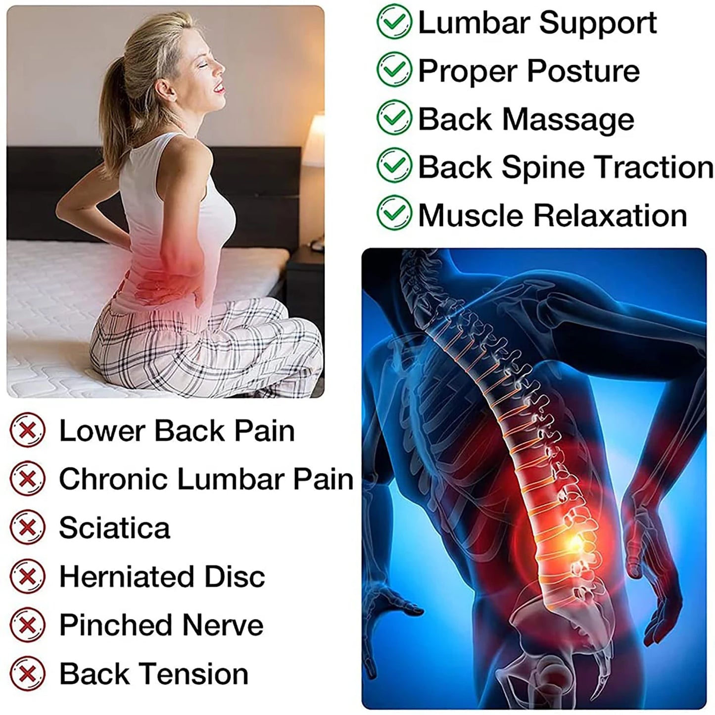 Magnetic Back Stretcher & Lumbar Support Massager for Spine Alignment and Pain Relief