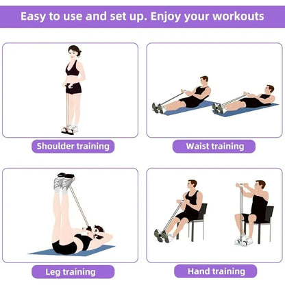 4-Tube Resistance Band Ab Trainer | Core Strength & Full Body Workout Strap