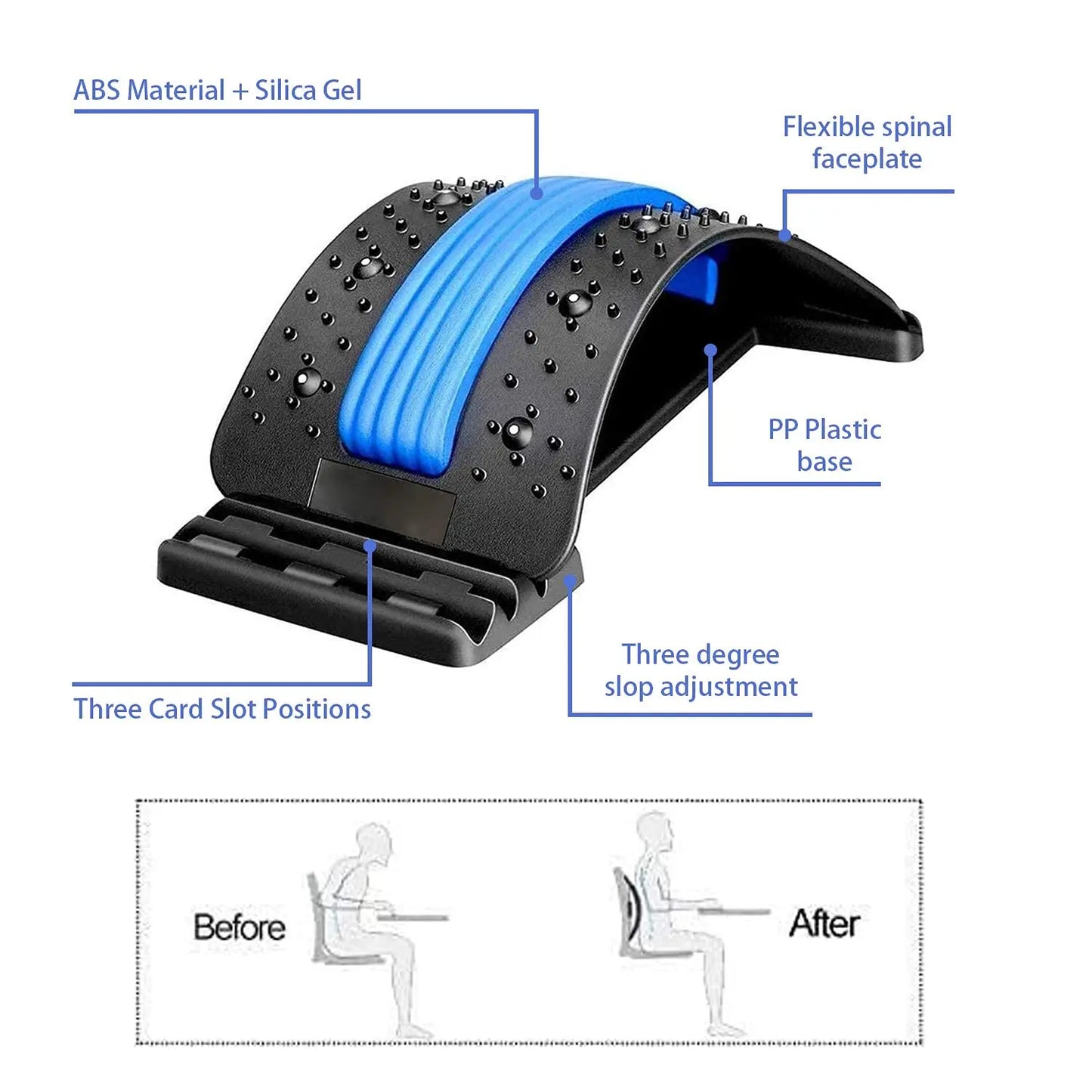 Magnetic Back Stretcher & Lumbar Support Massager for Spine Alignment and Pain Relief