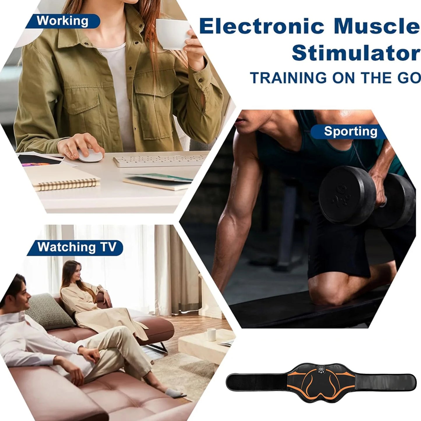 Wireless EMS Hip Trainer & Buttock Muscle Stimulator – TENS Massager for Glute Workout, Muscle Toning & Pain Relief