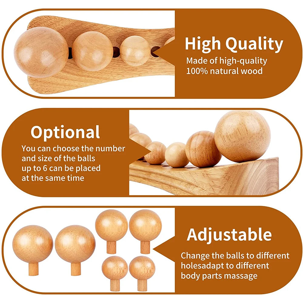 Psoas Muscle Release & Wood Therapy Massage Tool – Trigger Point Massager for Back, Neck, Hips & Hip Flexor Pain Relief
