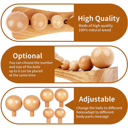 Psoas Muscle Release & Wood Therapy Massage Tool – Trigger Point Massager for Back, Neck, Hips & Hip Flexor Pain Relief