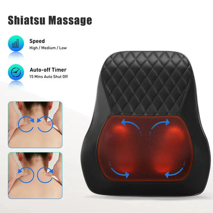 Melt Away Neck & Shoulder Pain in Minutes – 3-Speed Heated Vibration Massager