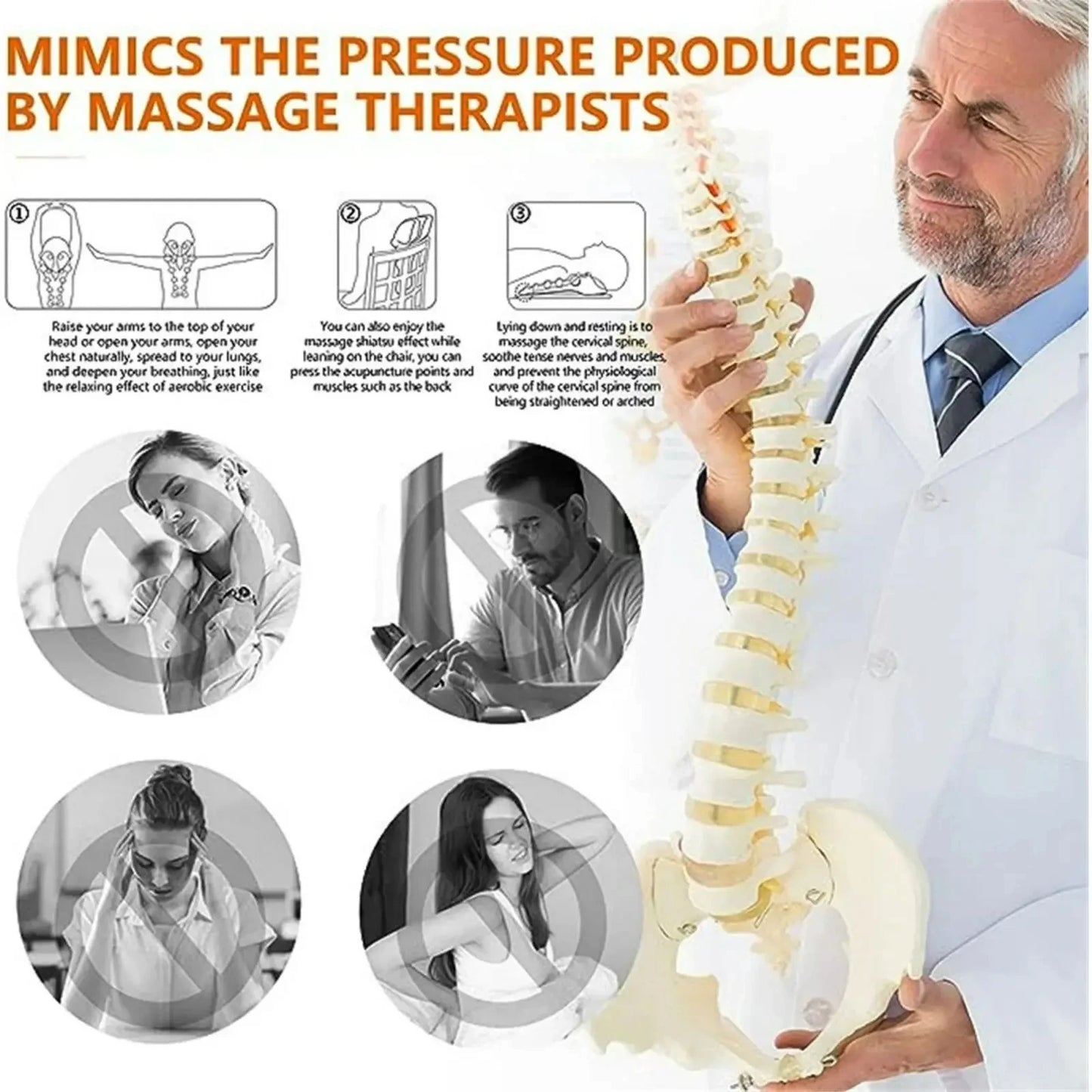 Cervical Traction Device Neck Stretcher & Trigger Point Massager for Neck and Shoulder Pain Relief