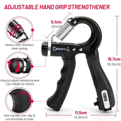 Grip Strength Trainer Kit (1–6 Pack) – Adjustable Hand Grip Strengthener for Muscle Building, Rehabilitation & Injury Recovery