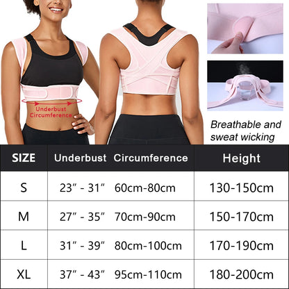 Adjustable Posture Corrector Back Brace – Breathable Upper Back & Shoulder Support for Neck, Clavicle & Lumbar Pain Relief