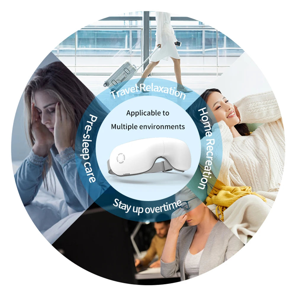 Eye Massager with Heat & Bluetooth – Relieve Strain, Dry Eyes & Migraines