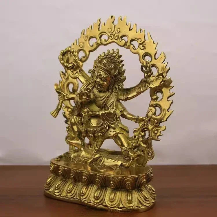 Feng Shui Six-Armed Maha Gala Buddha – God of Fortune Statue in Copper