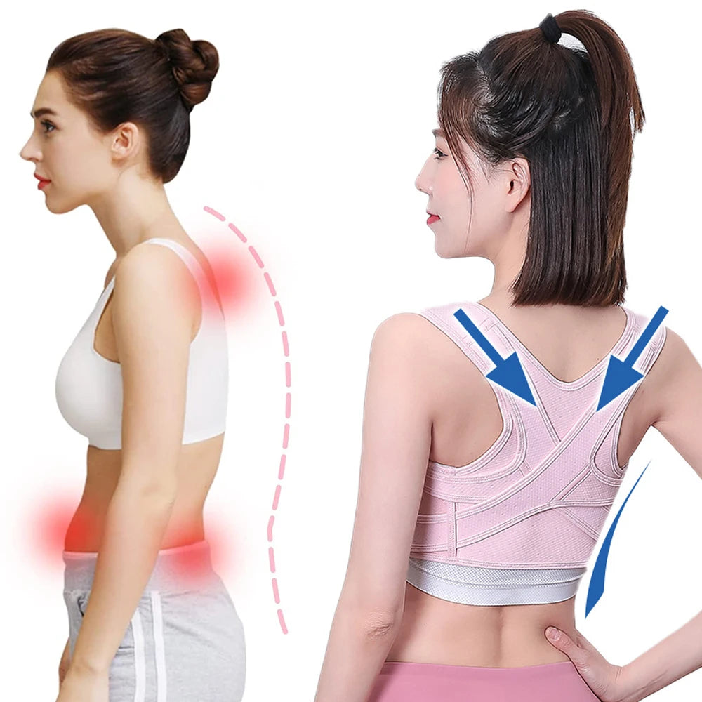 Adjustable Posture Corrector Back Brace – Breathable Upper Back & Shoulder Support for Neck, Clavicle & Lumbar Pain Relief