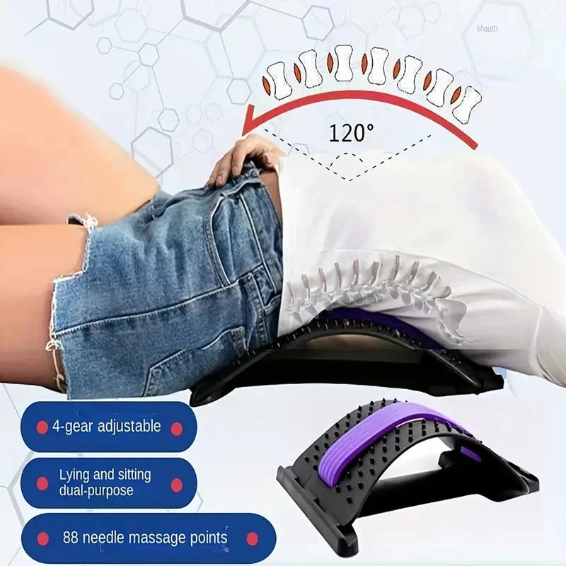 Magnetic Back Stretcher & Lumbar Support Massager for Spine Alignment and Pain Relief