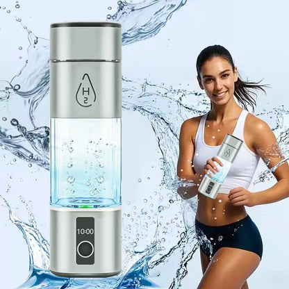 Hydrogen Rich Water Generator Bottle –  Dual-Chamber H₂ Ionizer & Inhalation Device