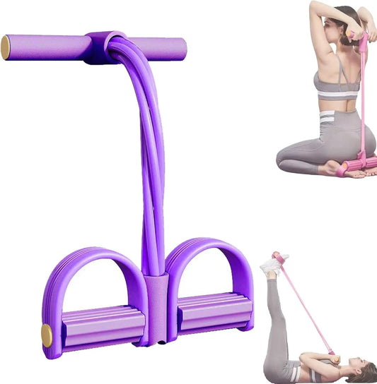 4-Tube Resistance Band Ab Trainer | Core Strength & Full Body Workout Strap