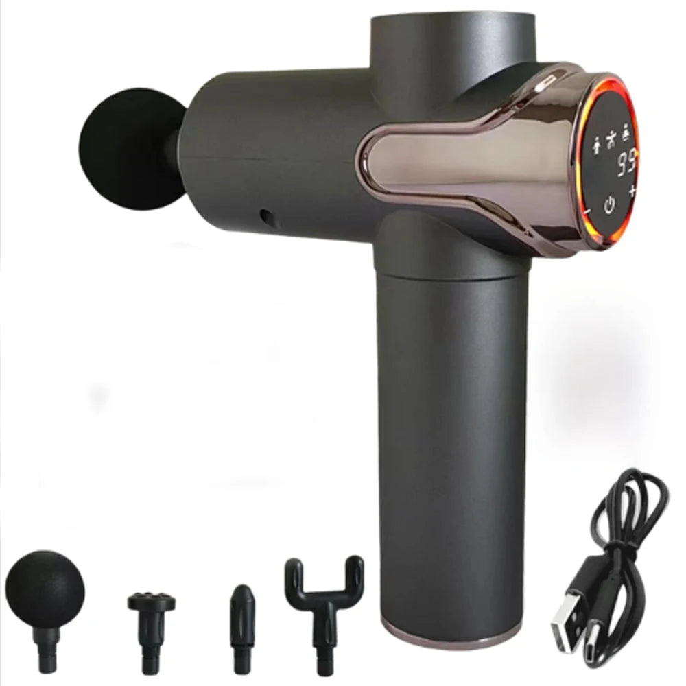 4-in-1 Silent Massage Gun for Muscle Relaxation & Recovery