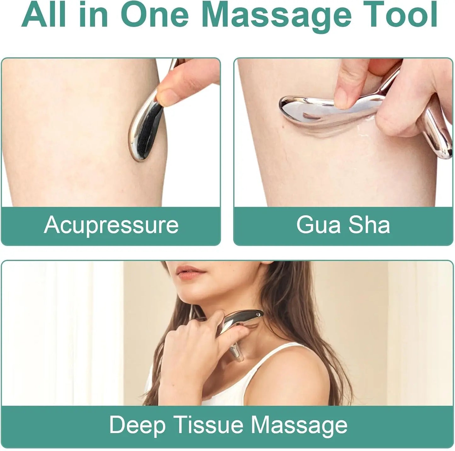 Trigger Point Deep Tissue Massage Tool & Gua Sha Muscle Scraper – Acupressure Body Pain Relief & Thumb Saver Tool
