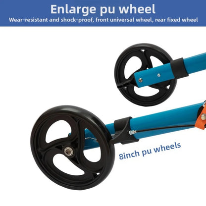 Upgraded Aluminum Foldable Rollator Walker with Seat – Adjustable Height Mobility Aid & Walking Support Cart