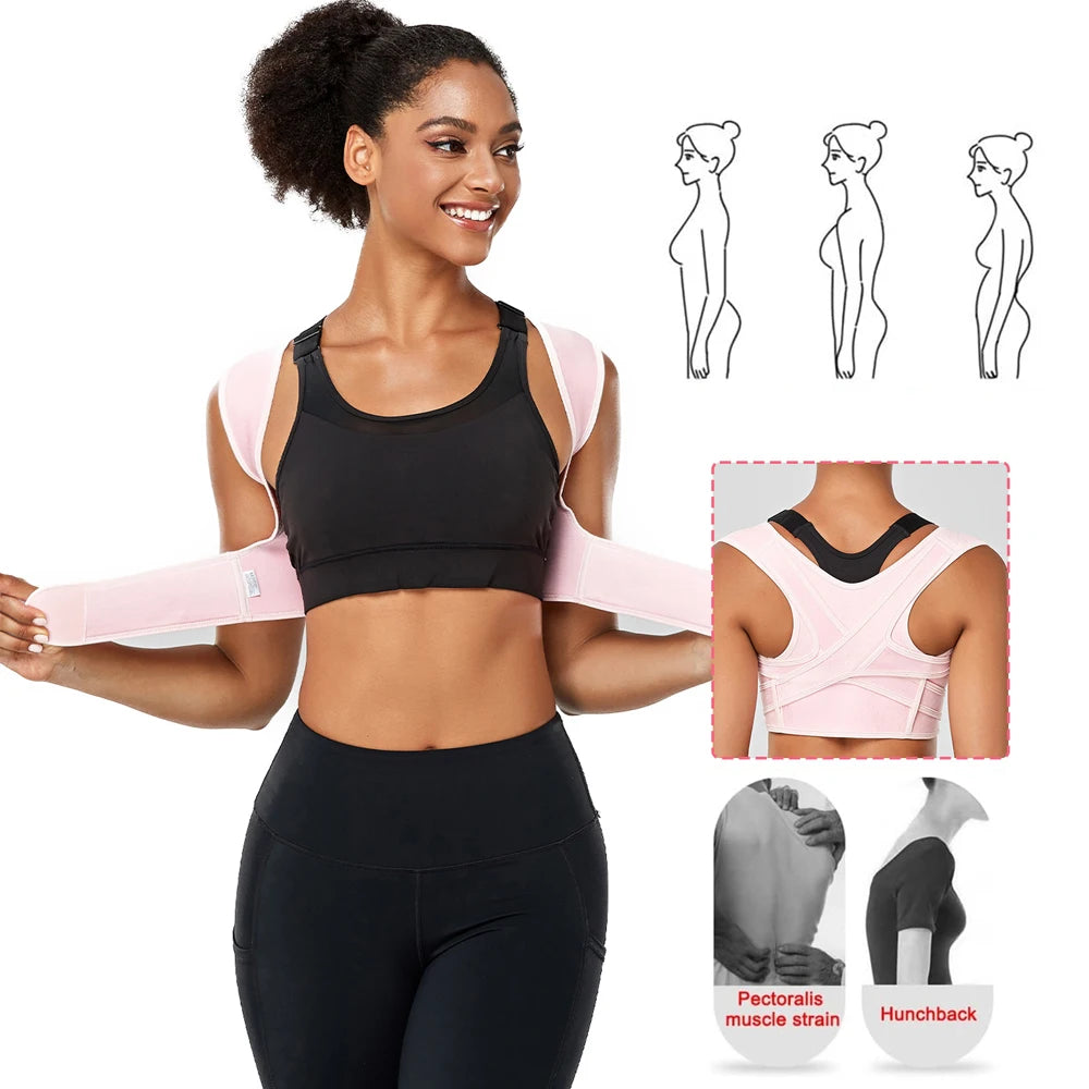 Adjustable Posture Corrector Back Brace – Breathable Upper Back & Shoulder Support for Neck, Clavicle & Lumbar Pain Relief
