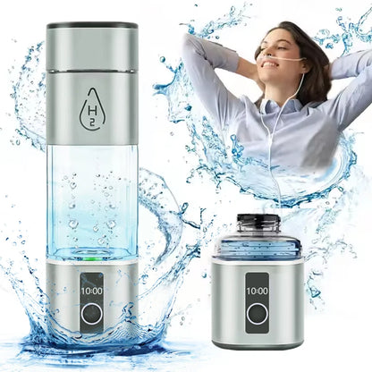 Hydrogen Rich Water Generator Bottle –  Dual-Chamber H₂ Ionizer & Inhalation Device