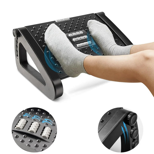 Adjustable Under Desk Foot Rest – Ergonomic Foot Stool with Massage Support for Leg Comfort, Posture & Pressure Relief