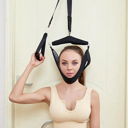 Portable Cervical Traction Device | Neck Stretcher Strap for Spine Relief & Posture Support
