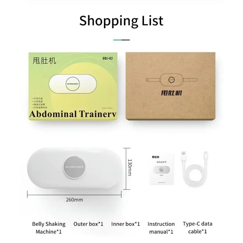 Wireless Abdominal Vibration Massager – Multi-Mode Belly Fat Massage Device with Timer & Deep Tissue Relaxation
