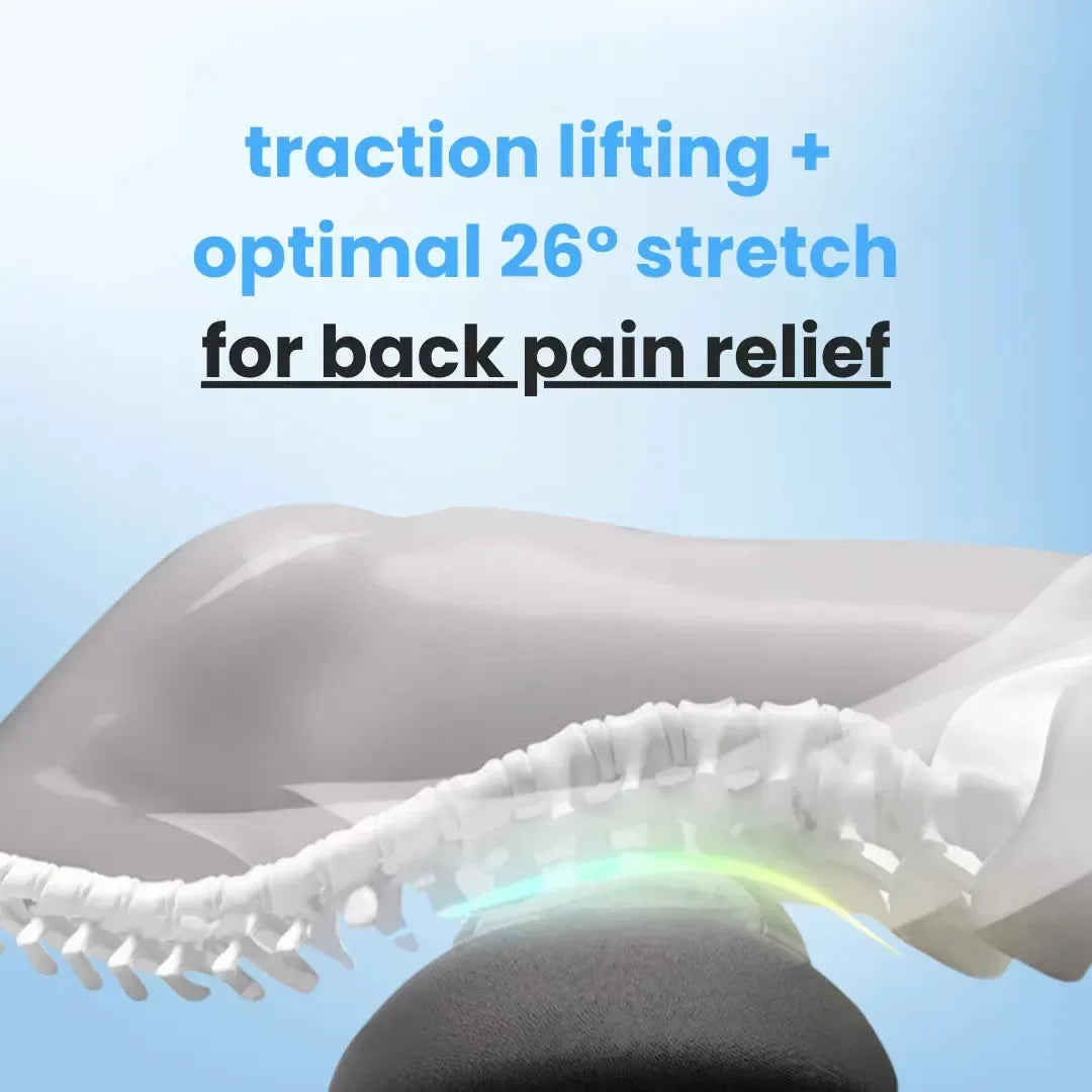 Portable 3-in-1 Back Massager – Heat, Vibration & Traction for Pain Relief & Stretching